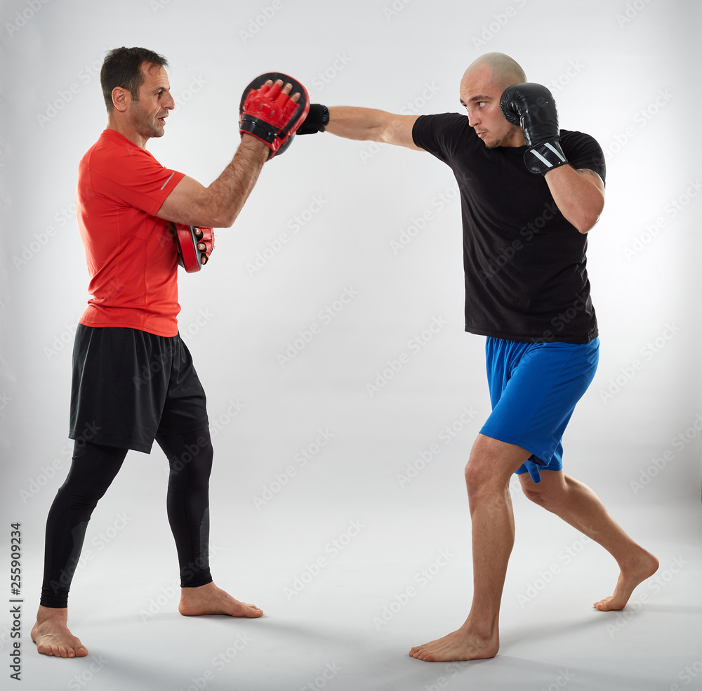 Kickbox fighter and coach training Kickbox fighter and coach training