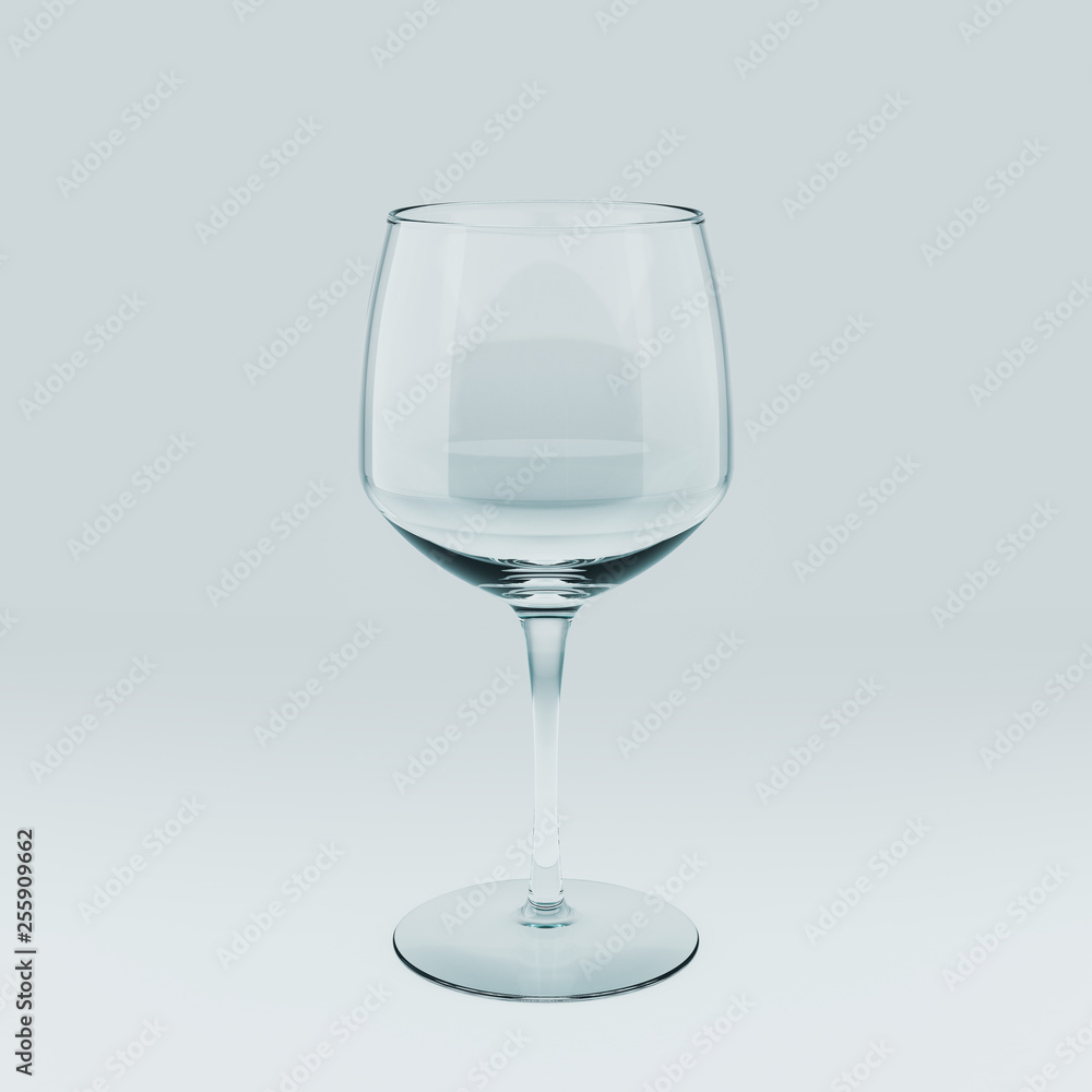 Realistic Template of an Empty Transparent Glass. 3D Illustration. Realistic Template of an Empty Transparent Glass. 3D Illustration.