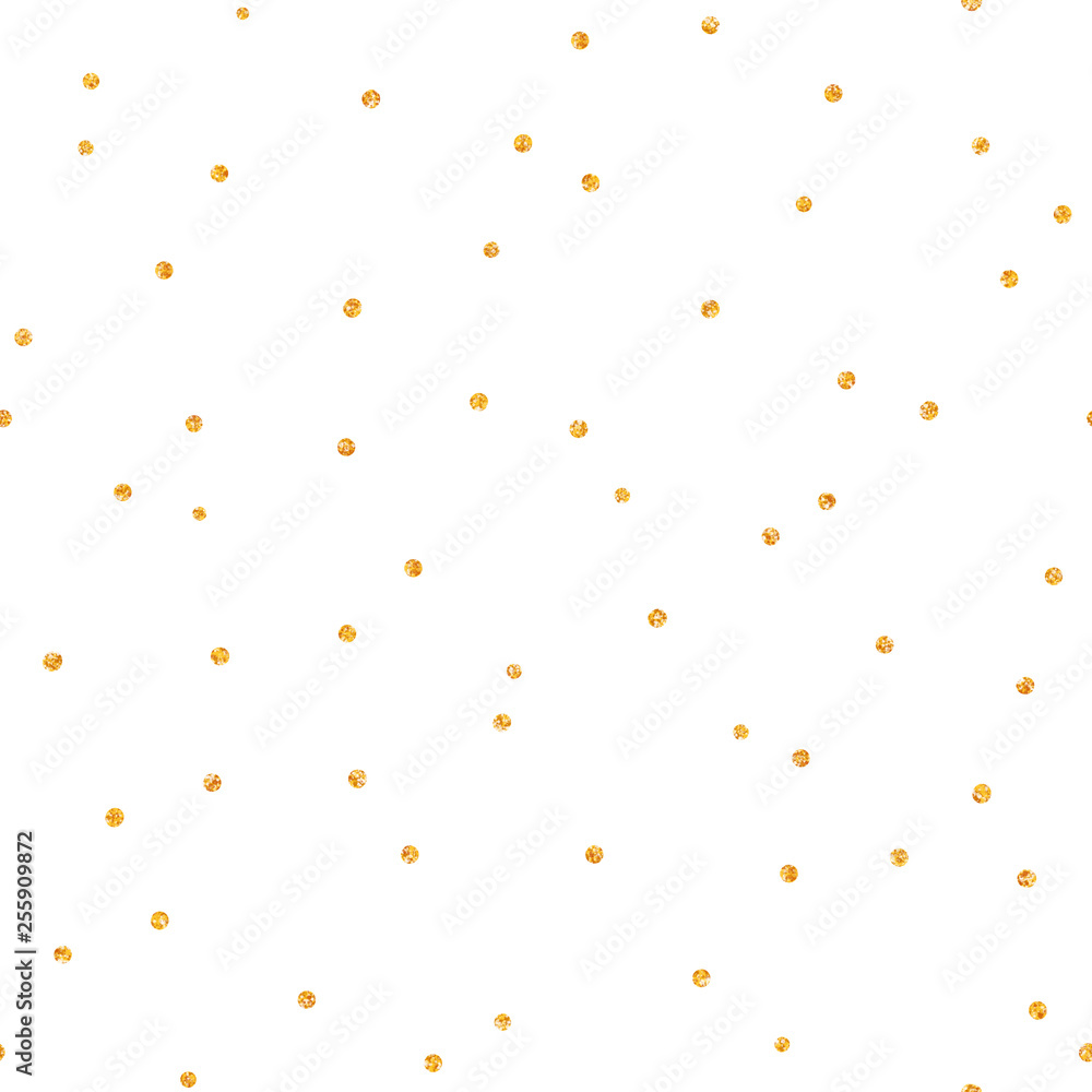 Golden glitter dots seamless pattern