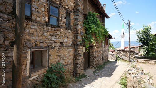 Historic Narrow Street With Traditional Ottoman Houses