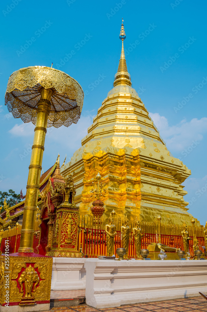 Fototapeta premium golden stupa at Chiang Mai. Thailand