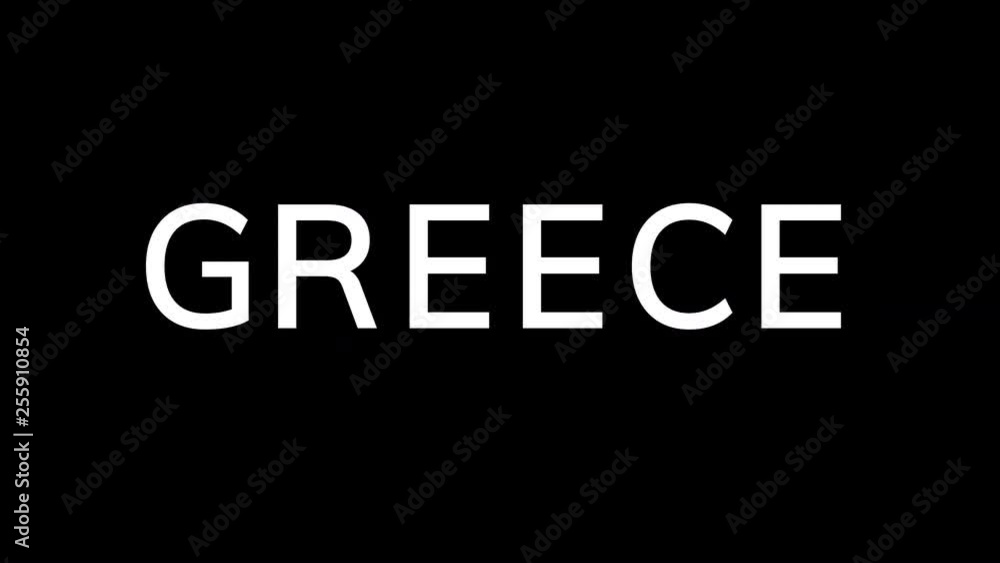 From the Glitch effect arises country name GREECE. Then the TV turns off. Alpha channel Premultiplied - Matted with color black From the Glitch effect arises country name GREECE. Then the TV turns off. Alpha channel Premultiplied - Matted with color black