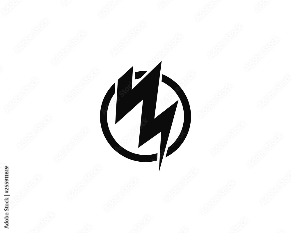 Lightning, electric power vector logo design element. Energy and 
