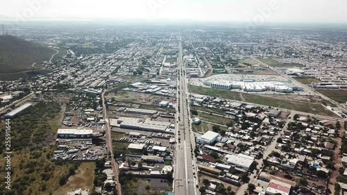 Entrance to the city of los mochis, concrete road photo