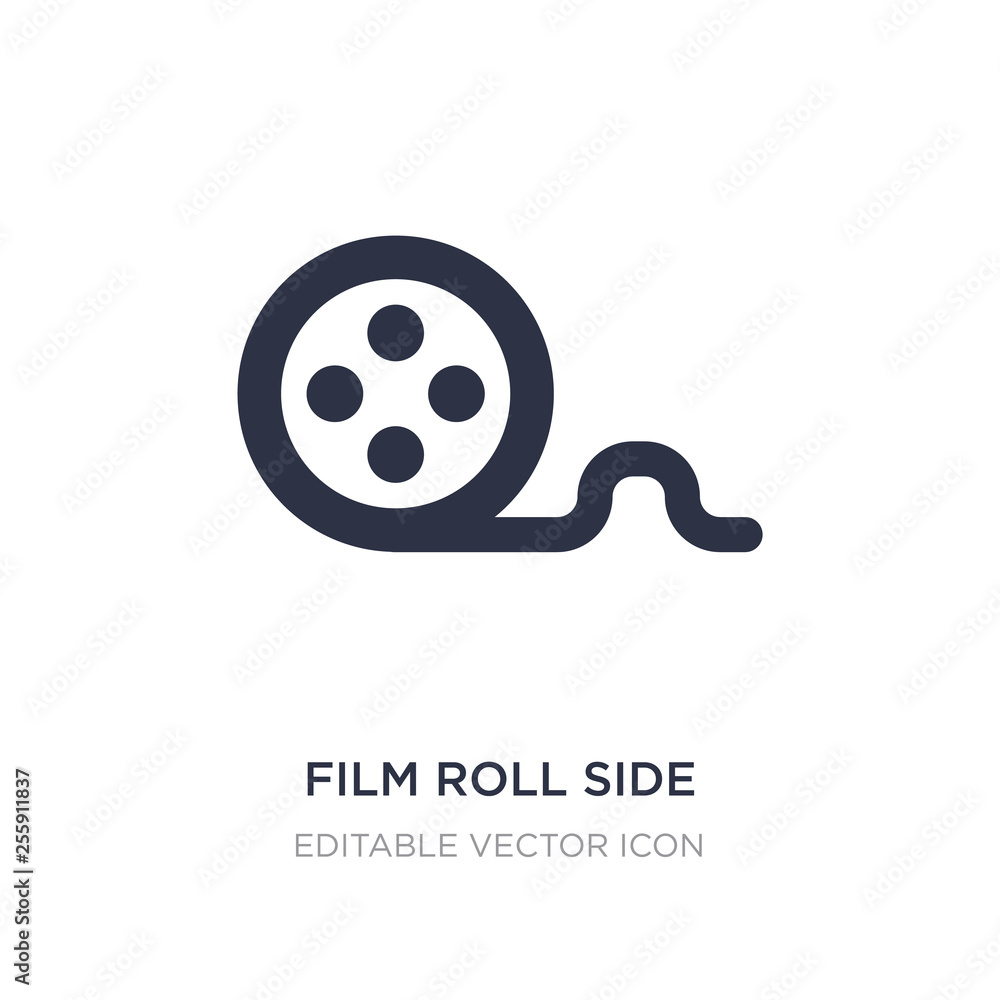 film roll side view icon on white background. Simple element illustration from Cinema concept. film roll side view icon on white background. Simple element illustration from Cinema concept.