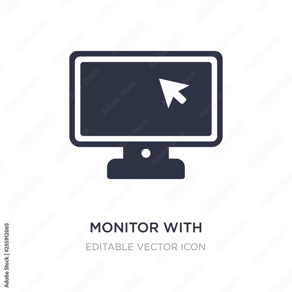 monitor with mouse cursor icon on white background. Simple element illustration from Computer concept. monitor with mouse cursor icon on white background. Simple element illustration from Computer concept.