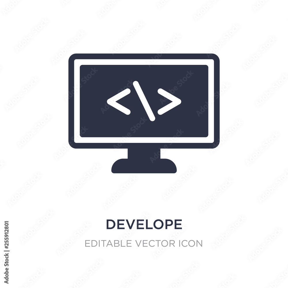 develope icon on white background. Simple element illustration from Computer concept. develope icon on white background. Simple element illustration from Computer concept.