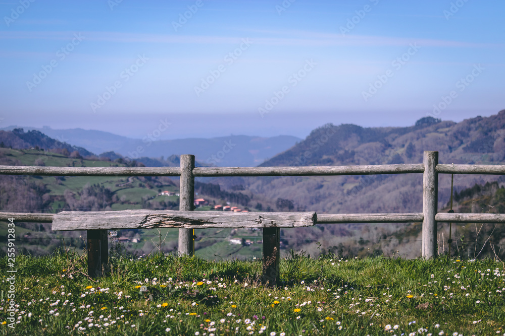 fence with bench in the lookout