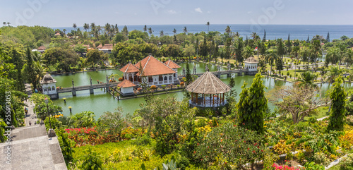 Panorama of Taman Ujung Soekasada water palace on Bali, Indonesia