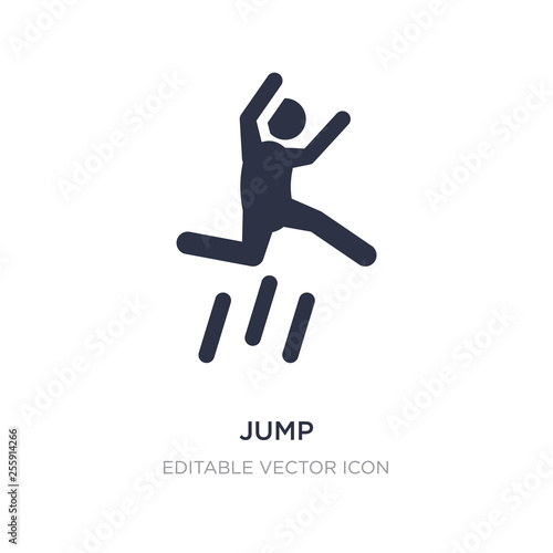 jump icon on white background. Simple element illustration from Entertainment concept.