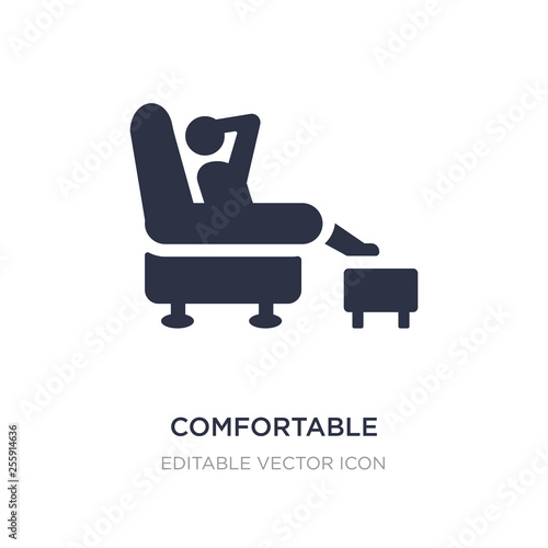 comfortable icon on white background. Simple element illustration from Furniture and household concept.