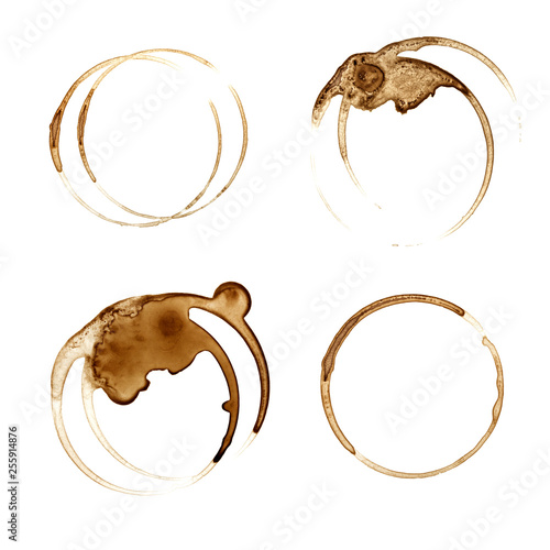Set of real coffee stains - Isolated Photo
