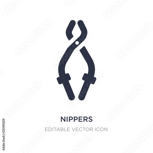 nippers icon on white background. Simple element illustration from General concept.
