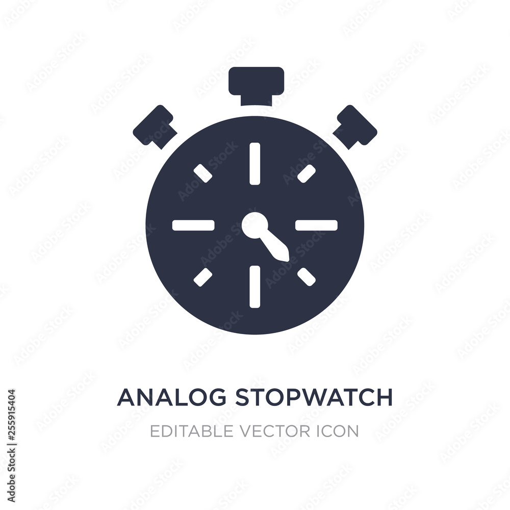 analog stopwatch icon on white background. Simple element illustration from General concept. analog stopwatch icon on white background. Simple element illustration from General concept.