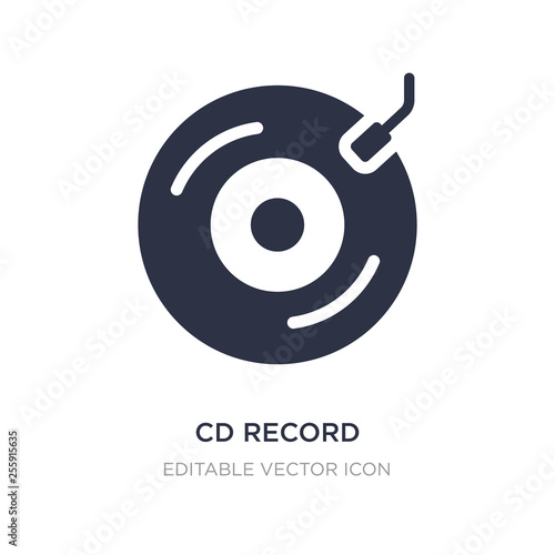 cd record icon on white background. Simple element illustration from General concept.