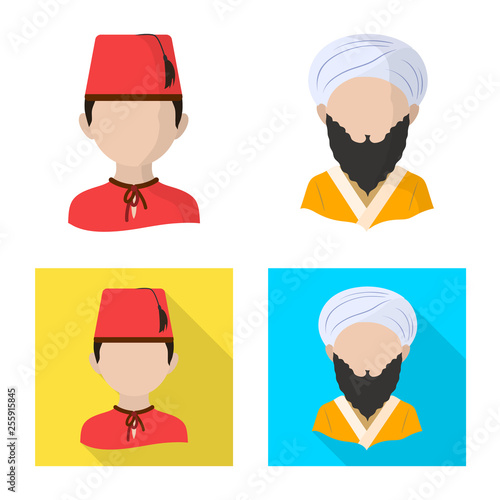 Vector illustration of imitator and resident symbol. Set of imitator and culture stock symbol for web.