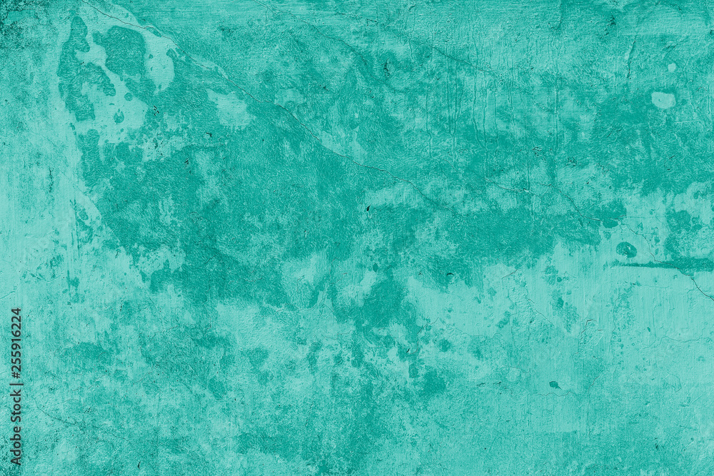 Green old paint on concrete wall or floor