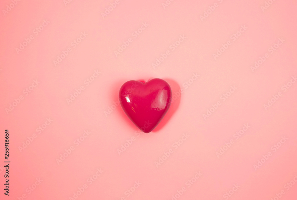 Big pink heart on pink backround. Love concept