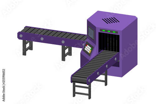 Empty conveyor belt with mo...