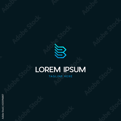 Wallpaper Mural Letter B Outlines Modern Techno Creative Design Logo Torontodigital.ca