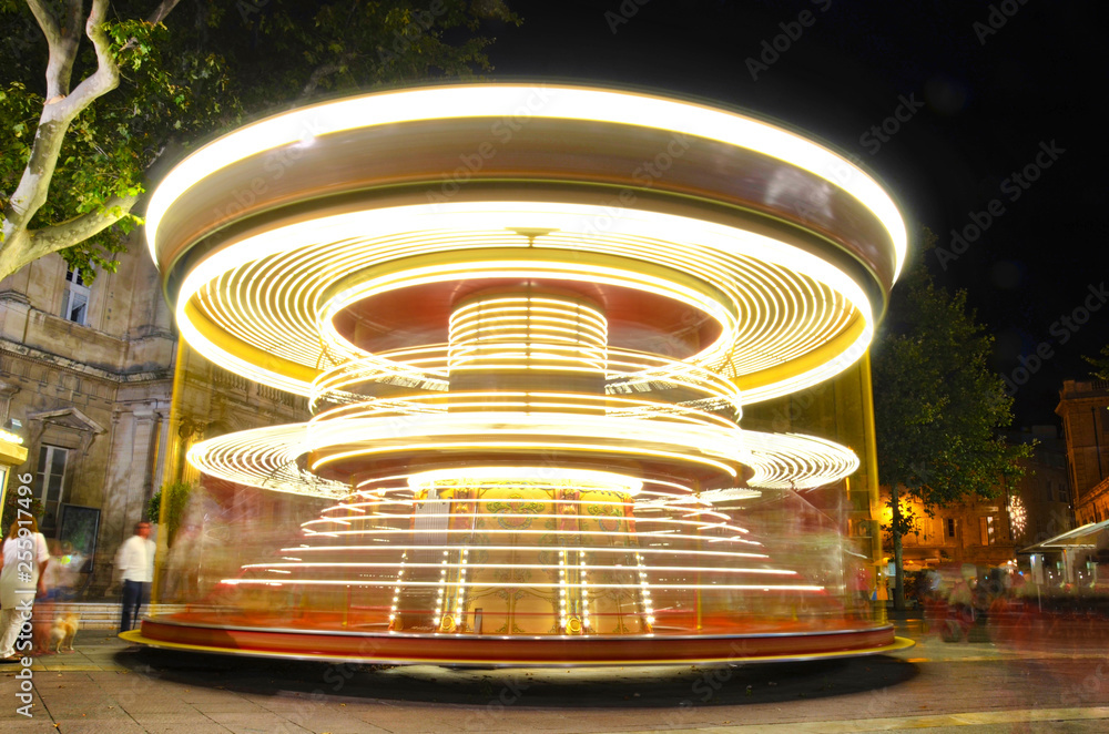 Fototapeta premium French carrousel by night.