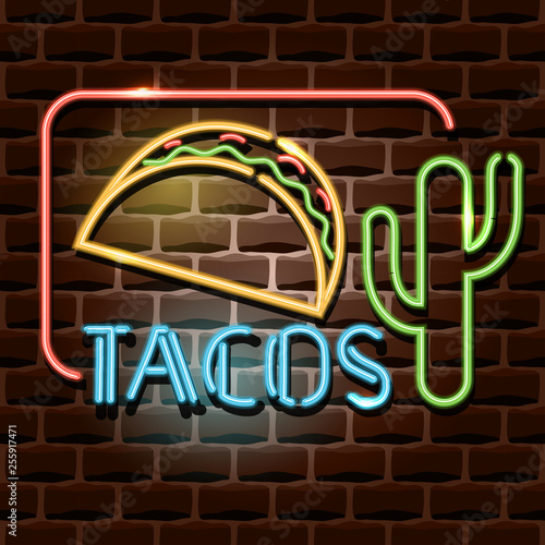 tacos neon advertising sign