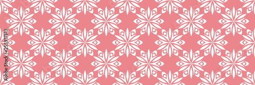 Floral seamless pattern. Pink background with white flowers