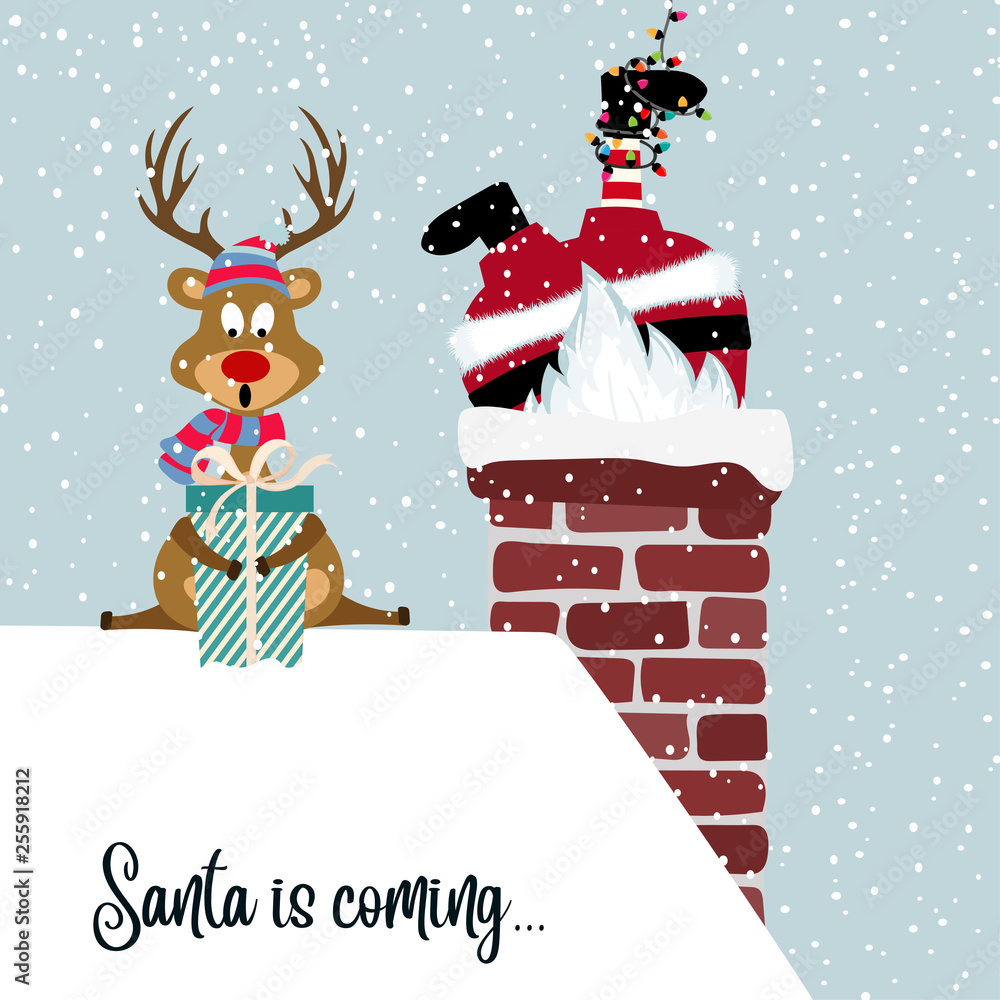 Fotografie Santa and reindeer