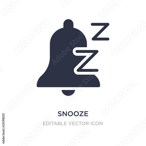 snooze icon on white background. Simple element illustration from Miscellaneous concept.