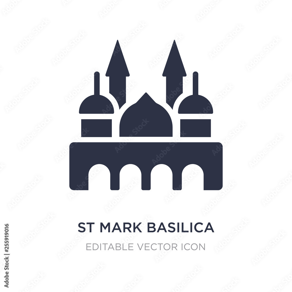 st mark basilica icon on white background. Simple element illustration from Monuments concept. st mark basilica icon on white background. Simple element illustration from Monuments concept.