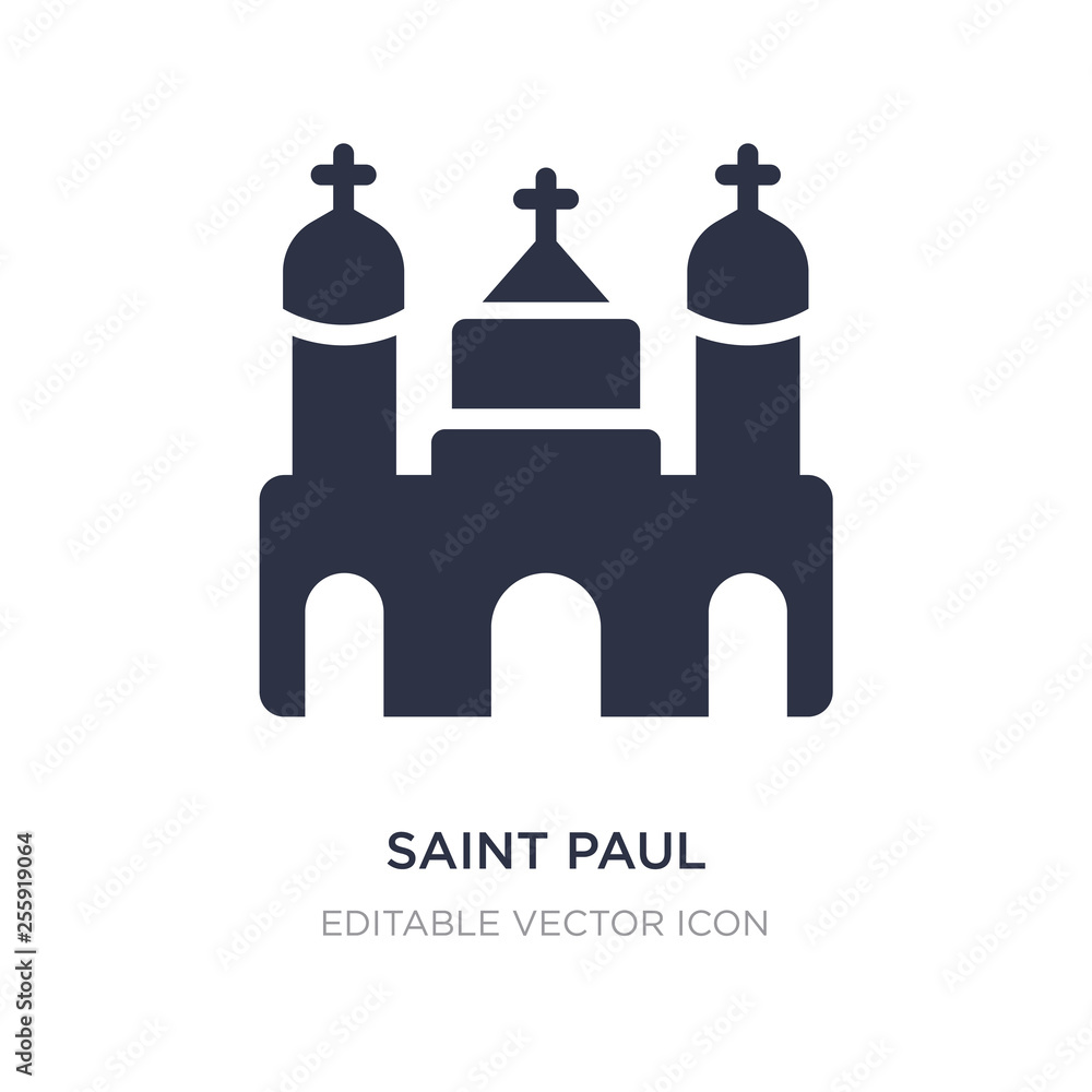saint paul icon on white background. Simple element illustration from Monuments concept.