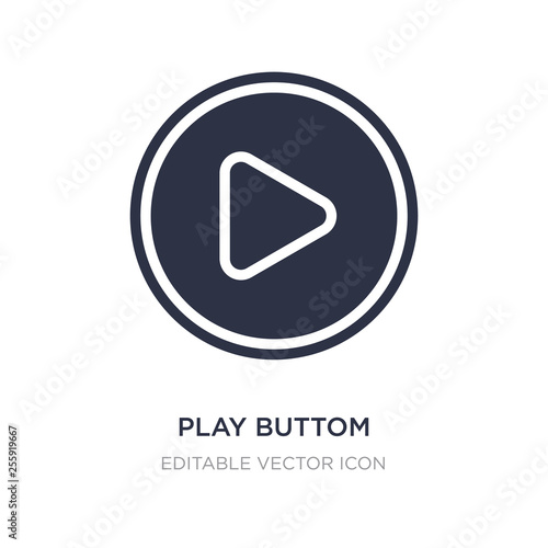 play buttom icon on white background. Simple element illustration from Multimedia concept.