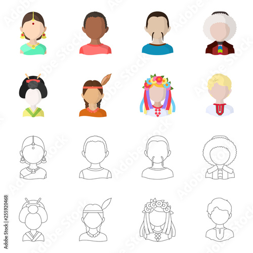 Vector design of imitator and resident icon. Set of imitator and culture stock symbol for web.