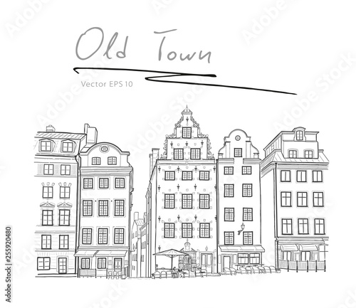 Photography Sweden Stockholm Trade Square hand drawn sketch