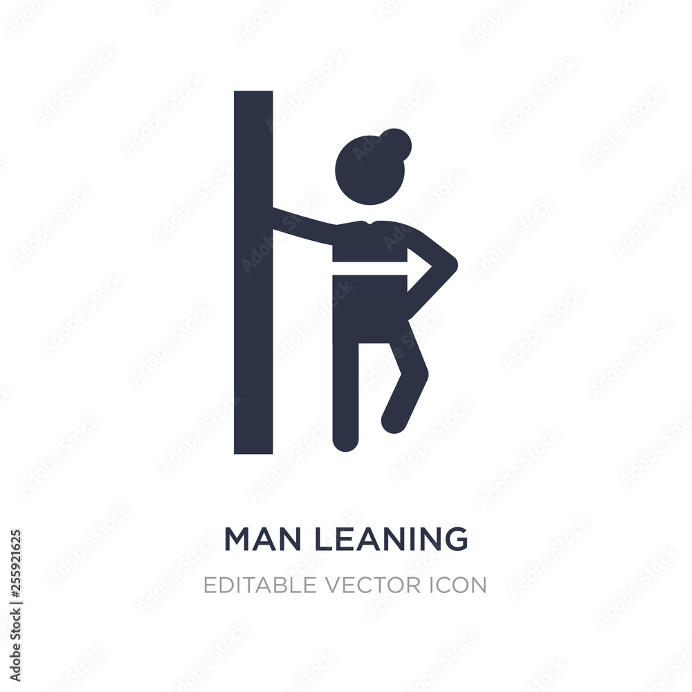 man leaning against the wall icon on white background. Simple element illustration from People concept.