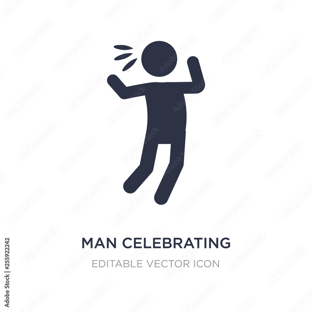 man celebrating icon on white background. Simple element illustration from People concept. man celebrating icon on white background. Simple element illustration from People concept.
