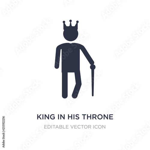 Foto king in his throne icon on white background