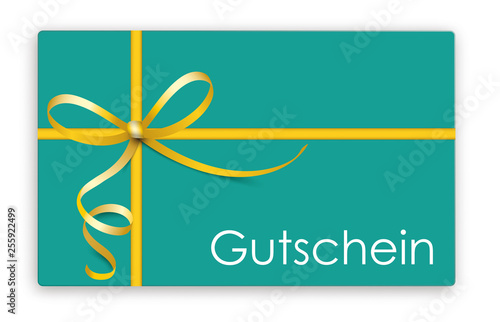 Guteschein in Türkis und Gold Farben