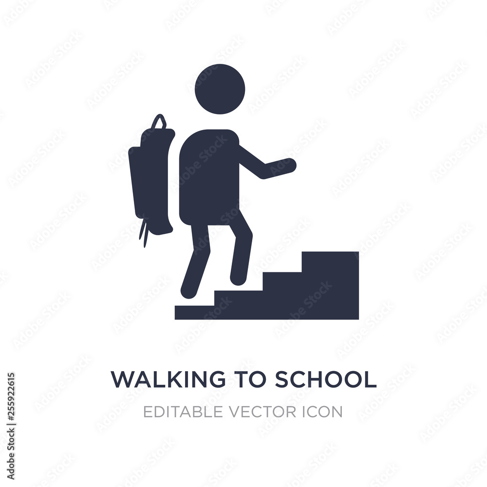 walking to school icon on white background. Simple element illustration from People concept.