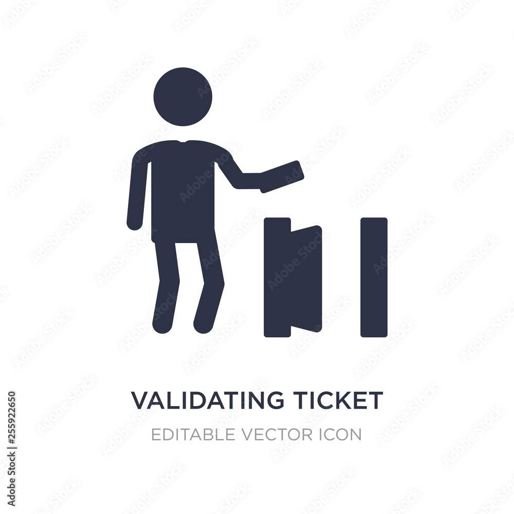 validating ticket icon on white background. Simple element illustration from People concept.