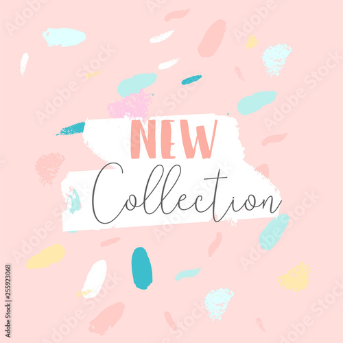 Trendy Sale Banner Design brush hand drawn artistic textures