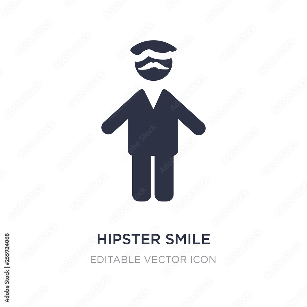 hipster smile icon on white background. Simple element illustration from People concept.