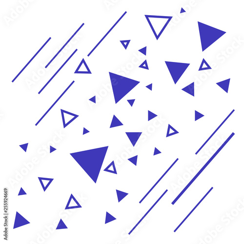 Abstract blue geometric shapes on the white background