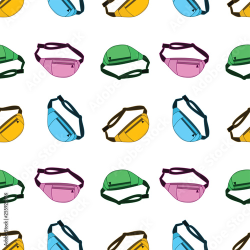 Fényképezés seamless pattern with fanny pack