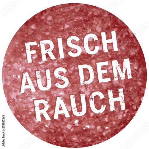 Button Frisch aus dem Rauch Wurststruktur Salami