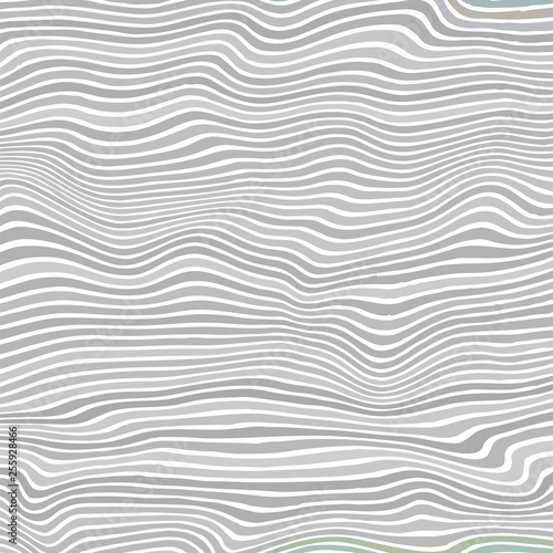 Grey Striped Pattern. Wavy Ribbons on Grey Background. Curvy Lines Texture.