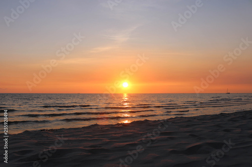 Sunset seascape on the tropical coast beach © jitanong714