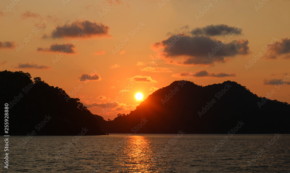 Beautiful seascape sunset time at island