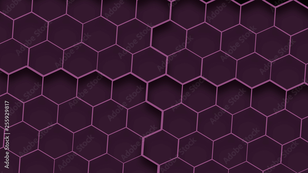 Purple 3d hexagons texture. Abstract geometric background Purple 3d hexagons texture. Abstract geometric background