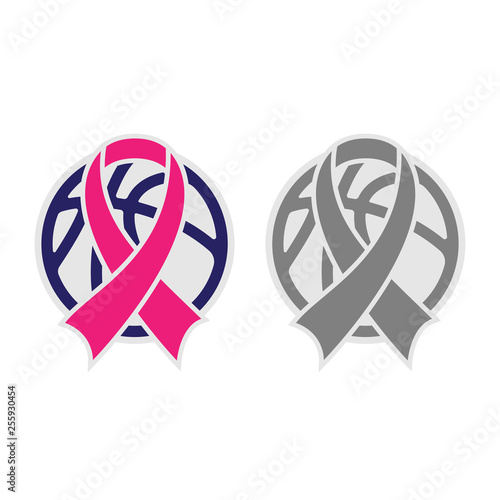Basketball and ribbon